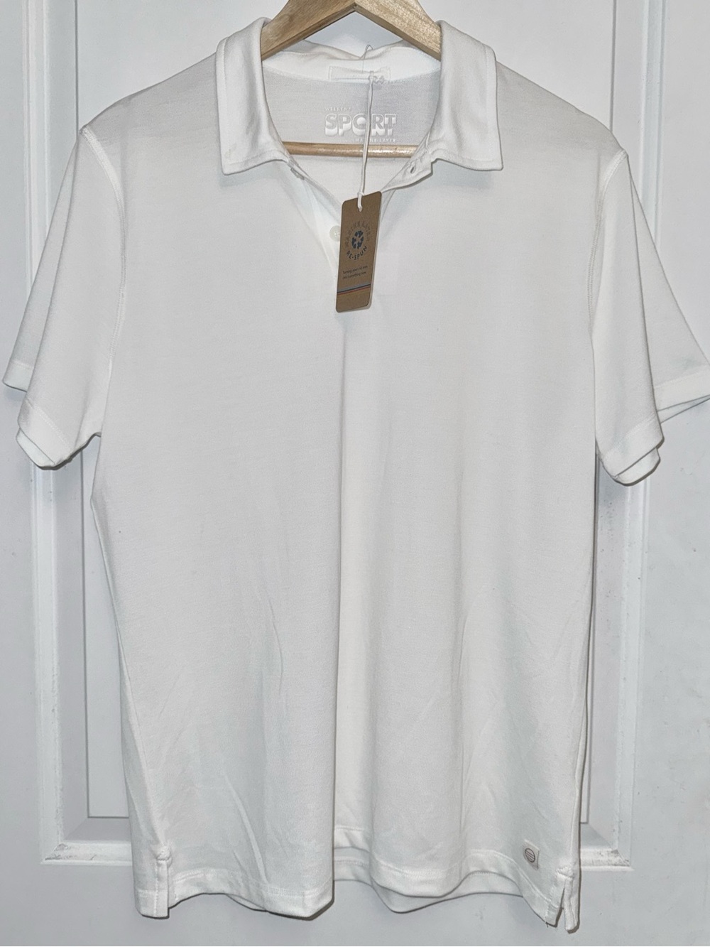 Marine Layer Weekend Sport Re-Spun "Air" Polo" in Snowcap White - NWT